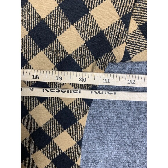 J Jill Check Crop Top Woman Tan  Black Drop Shoulder 3/4 Sleeve Soft Modal Blnd - Picture 12 of 14